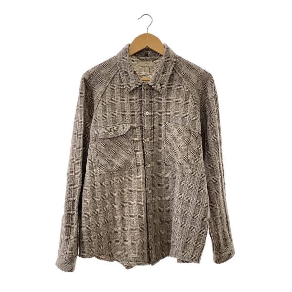 STEAF◆長袖シャツ/L/ウール/BRW/チェック/S23AW-SH03B//