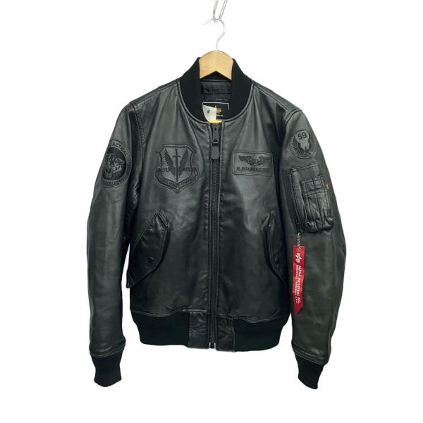 ALPHA INDUSTRIES◇フライトジャケット/S/レザー/TA1154-101