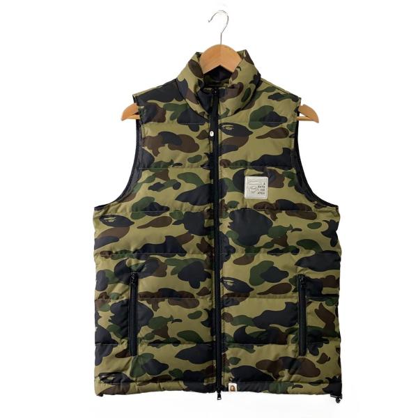 A BATHING APE◇ダウンベスト/M/ポリエステル/KHK/カモフラ