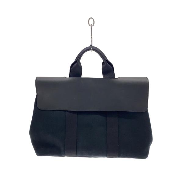 HERMES◇ヴァルパライソMM/ハンドバッグ/キャンバス/BLK : セカンド