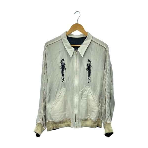 DAIRIKU◇23AW/両面/リバーシブル/スカジャン/L/レーヨン/WHT/23AW J-5