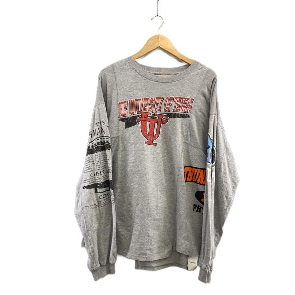 CHANGES◆長袖Tシャツ/FREE/コットン/グレー/再構築