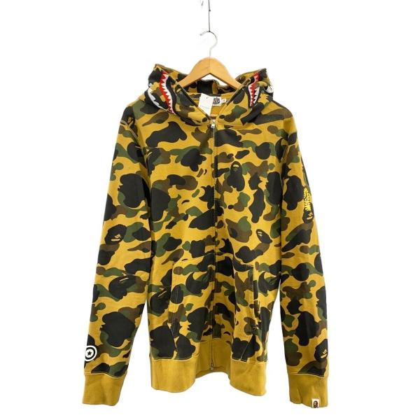 APE シャーク　カモ　ポロシャツ A BATHING APE◇PONR/1st camo/shark full zip hoodie/シャーク