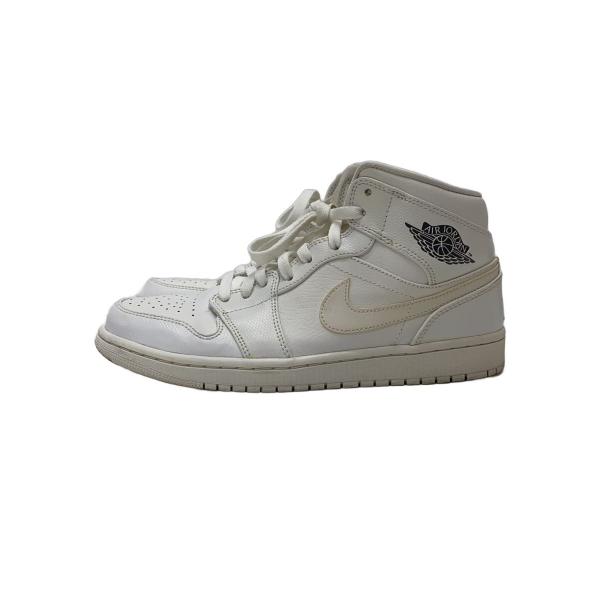 NIKE◆AIR JORDAN 1 MID/エアジョーダンミッド/ホワイト/554724-120/27cm/WHT//