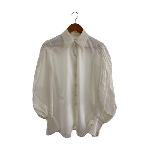 mame kurogouchi◇長袖ブラウス/2/ポリエステル/WHT/MM22FW