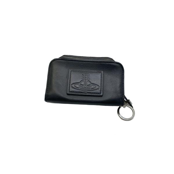 Vivienne Westwood◇カードケース/コインケース/レザー/BLK/無地