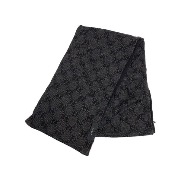 GUCCI◇マフラー/ウール/BLK/総柄/レディース/GG柄 : セカンド
