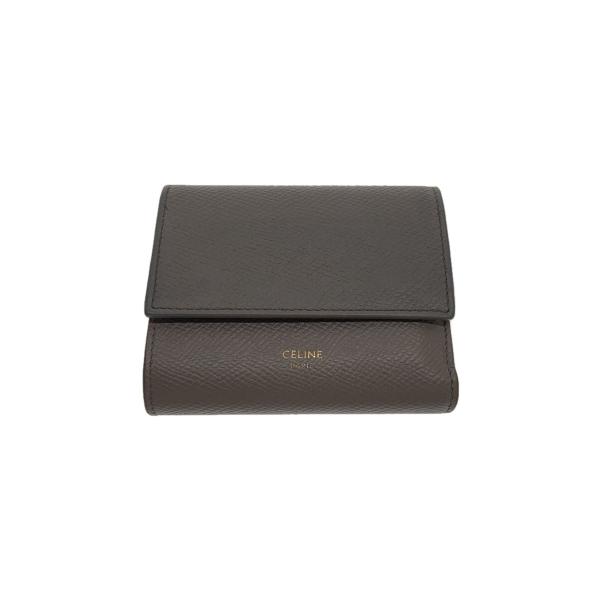 CELINE◇3つ折り財布/レザー/GRY/レディース : セカンドストリート