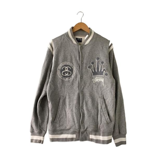 Stussy グレー スタジャン STUSSY◇スタジャン/L/コットン/GRY// : セカンドストリートYahoo!店