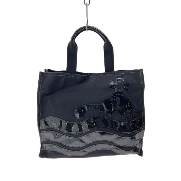 Vivienne Westwood◇トートバッグ/キャンバス/BLK : セカンド