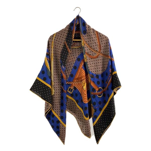 【HERMES】極美品✨エルメス ミニカレ　クリッククラック　スカーフ　箱付き HERMES◇クリッククラック/カレ140/スカーフ/カシミア/NVY