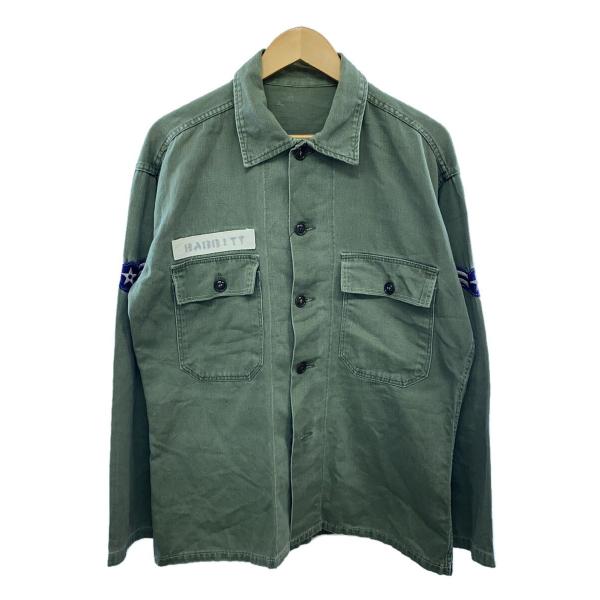 US.ARMY◇50s-/1st/OG-107/ユーティリティーシャツ/ワッペン付き