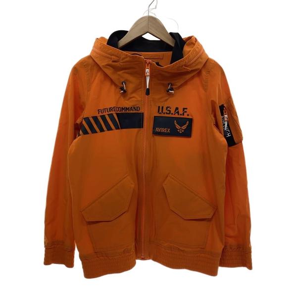 希少5L AVIREX USAF FUTURE COMMAND オレンジ AVIREX◇フューチャーコマンドナイロンジャケット/FREE/ナイロン/ORN