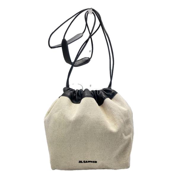 JIL SANDER◇ドローストリングバッグ/巾着/キャンバス/BEG JIL SANDER◇ドローストリングバッグ/巾着/キャンバス/BEG