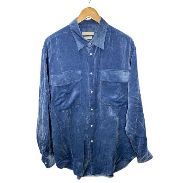 YOKE◇長袖シャツ/2/レーヨン/BLU/無地/YK25FW01084SH : セカンド