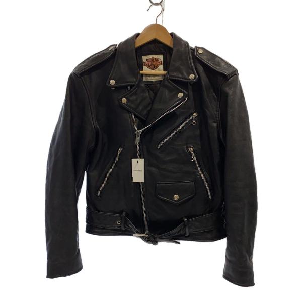 HARLEY DAVIDSON◇ダブルライダースジャケット/40/レザー/BLK