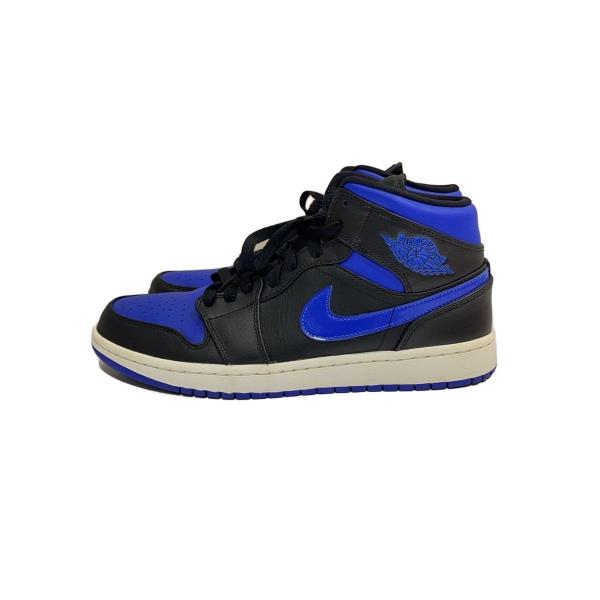 NIKE◆AIR JORDAN 1 MID/エアジョーダン 1 ミッド/ブラック/554724-068/28cm/BLU//