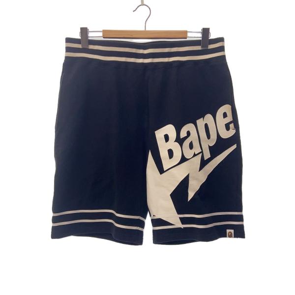 A BATHING APE ハーフパンツ ブラック A BATHING APE◇ハーフパンツ/XL/コットン/BLK/001SPF201037X