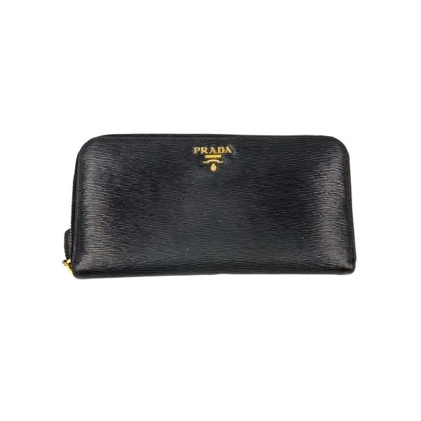PRADA◇長財布/レザー/NVY/レディース/1ML506/ラウンドファスナー