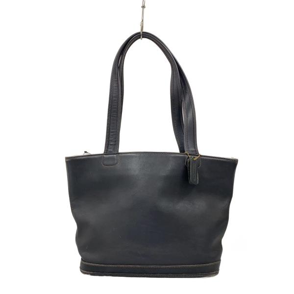 オールドコーチ　丸底トートバッグ　黒 COACH◇トートバッグ/レザー/BLK/無地/オールドコーチ/使用感有