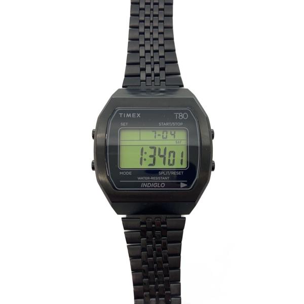 TIMEX◇クォーツ腕時計/デジタル/ステンレス/BLK/BLK/T80/TW2W91600
