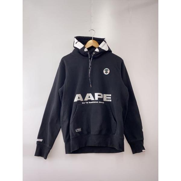 AAPE BY A BATHING APE◇パーカー/ラメロゴ/L/コットン/BLK