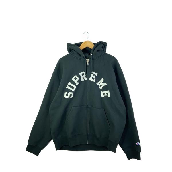 Supreme◇24SS/Champion Zip Up Hooded Sweatshirt/XXL/コットン/BLK