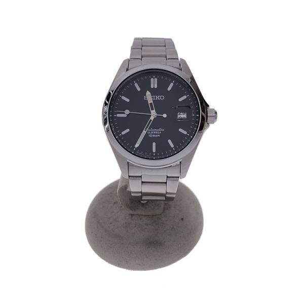 SEIKO◇自動巻腕時計/アナログ/ステンレス/BLK/SLV/4R35-03Y0