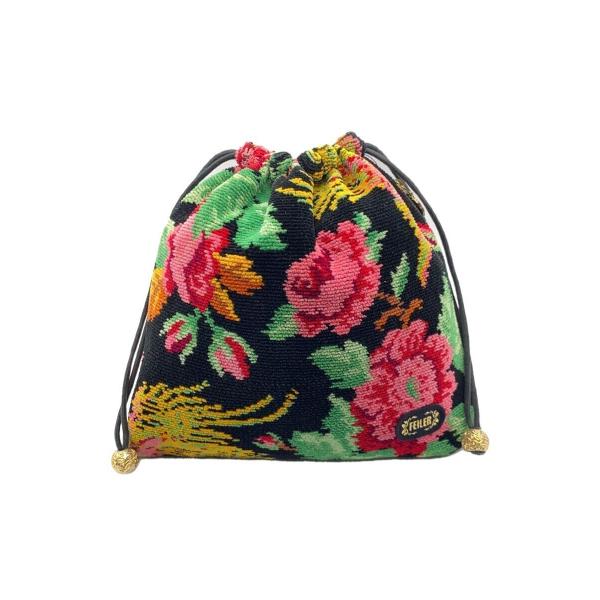 FEILER◇巾着/ポーチ/--/BLK/花柄 : セカンドストリートYahoo!店 