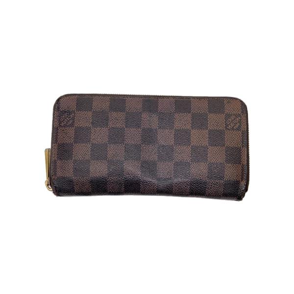 LOUIS VUITTON◇1)ジッピー・ウォレット_ダミエ・エベヌ/PVC/BRW