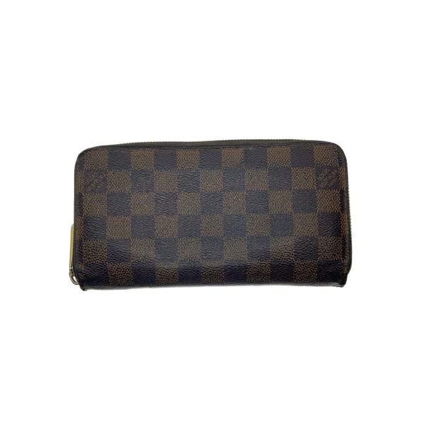 LOUIS VUITTON◇1)ジッピー・ウォレット_ダミエ・エベヌ/PVC/BRW