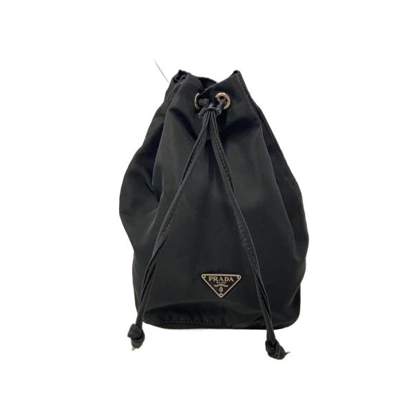 PRADA ブラック ナイロン 巾着 ポーチ PRADA◇巾着ポーチ/ナイロン/BLK// : セカンドストリートYahoo!店