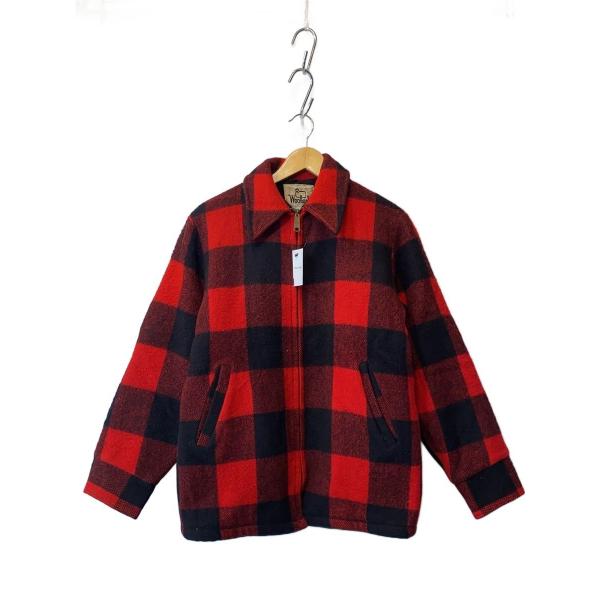 Woolrich◇70s/白タグ/パイルボア/バッファローチェック/S/ウール/RED