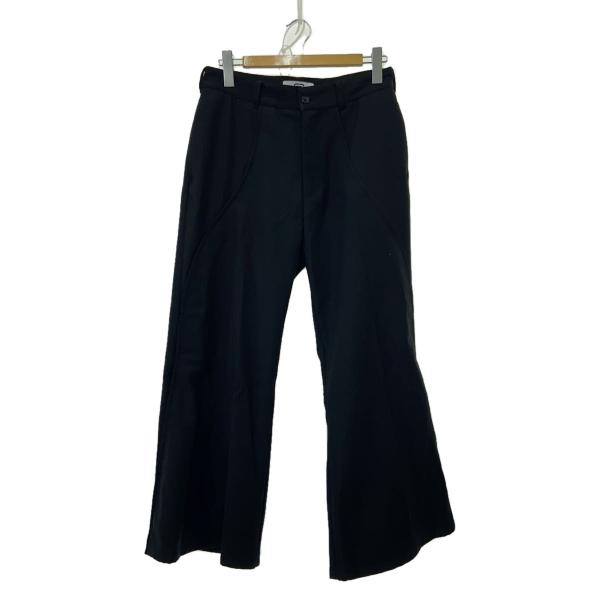 TUCK FLARE PANTS/GOAT ESSENCE/ボトム/3/ポリエステル/BLK/無地
