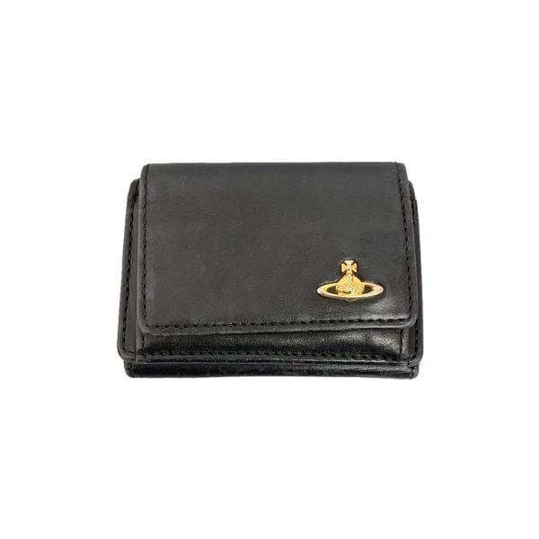 Vivienne Westwood◇ヴィンテージ WATER ORB/3つ折り財布/レザー Vivienne Westwood◇ヴィンテージ WATER ORB/3つ折り財布/レザー