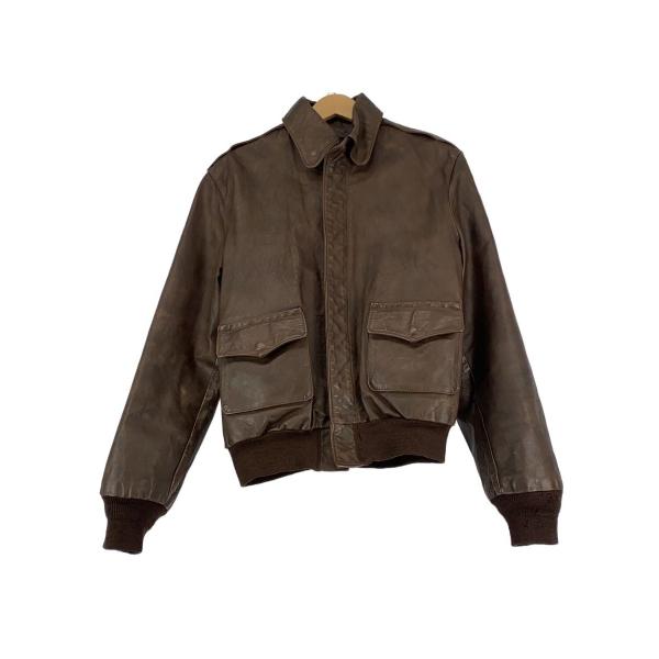 Willis&Geiger◇フライトジャケット/40/レザー/BRW/A-2 : セカンド