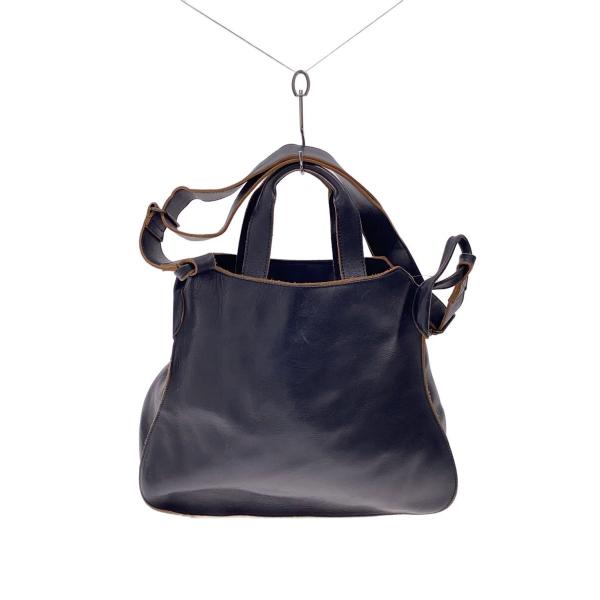 YOHJI YAMAMOTO◇ショルダーバッグ/ハンドバッグ/2WAY/レザー/BLK