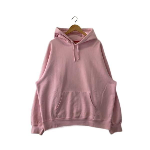 Supreme◇Satin Applique Hooded Sweatshirt/XL/コットン/PNK/無地