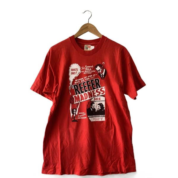 FRUIT OF THE LOOM◆Tシャツ/Reefer Madness/シングルステッチ/L/コットン/RED//