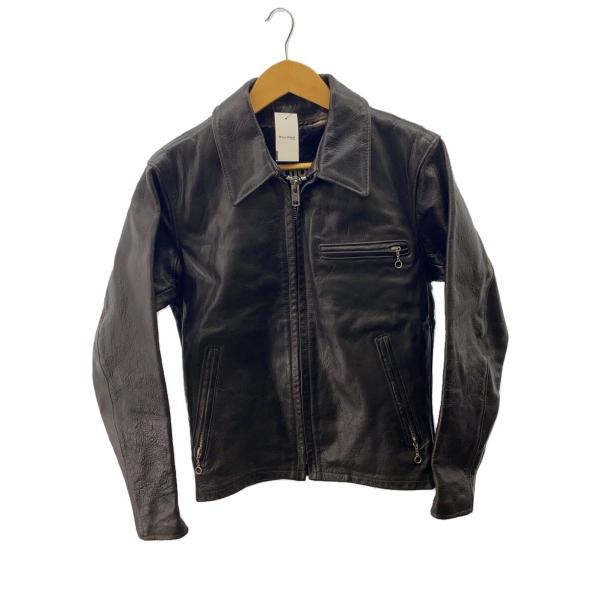 Schott◇ライナー付き/シングルライダースジャケット/レザー/BLK