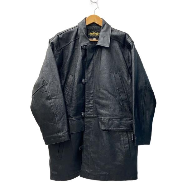 ELVIS PRESLEY レザースタジャン　ブルゾン　豚革　短丈　XL HOUSTON◇レザージャケット・ブルゾン/M/豚革/BLK/無地※襟、袖ダメージ