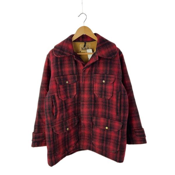 Woolrich◇ジャケット/42/ウール/RED/チェック/ハンティング