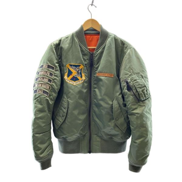 AVIREX◇MA-1/フライトジャケット/L/ナイロン/KHK/6162181