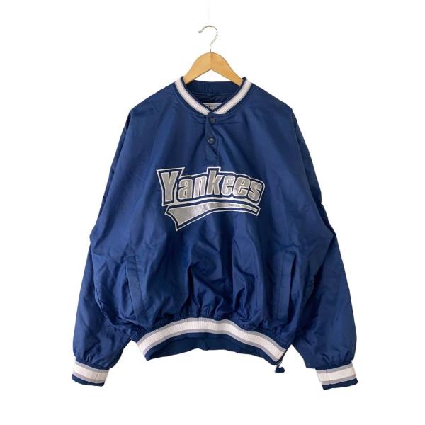 STARTER◇90s/Yankees/ポケット付きナイロンプルオーバー/裾ジップ/XL