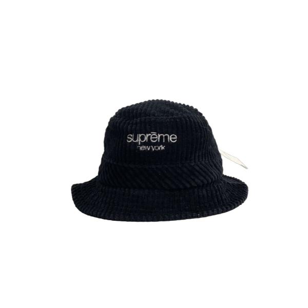 Supreme◇バケットハット/--/コーデュロイ/BLK/メンズ : セカンド