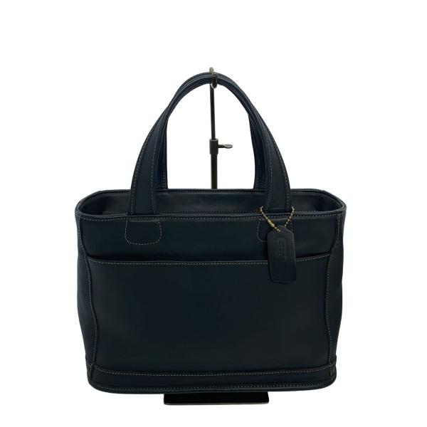 COACH◇オールドコーチ ハンドバッグ_ブラック/レザー/BLK/無地