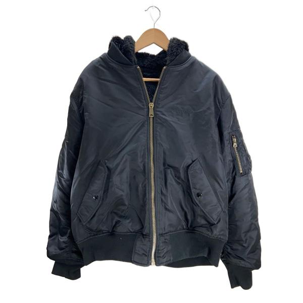 Supreme / 22AW/Faux Fur Reversible MA-1/ジャケット/S/ポリエステル/BLK/無地 Supreme◇22AW/Faux Fur Reversible MA-1/ブルゾン/L/ナイロン/BLK