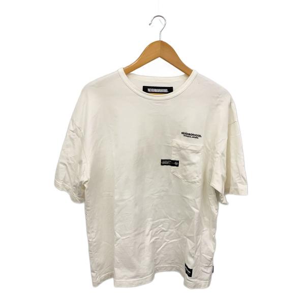 NEIGHBORHOOD◇CLASSIC-P CREWNECK SS/Tシャツ/M/コットン/WHT/241FPNH