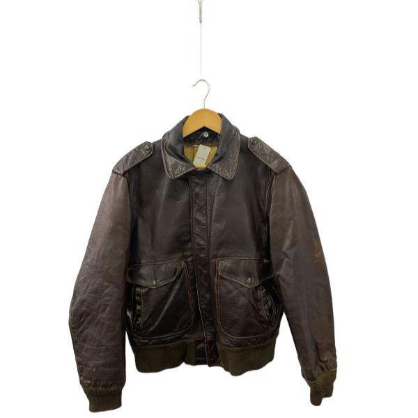 【極美品】 Schott A-2 USA製 レザージャケット ブルゾン Schott◇a-2/ライナー欠品/レザージャケット・ブルゾン/--/レザー/BRW