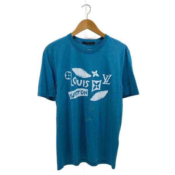 LOUIS VUITTON◇モノグラムロゴプリント/Tシャツ/M/コットン/BLU